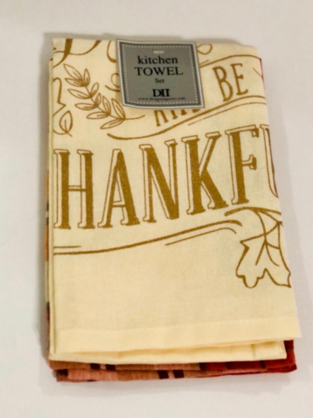 NEW Decorative Fall Autumn Thanksgiving Kitchen Towel Set Printed & Plaid.